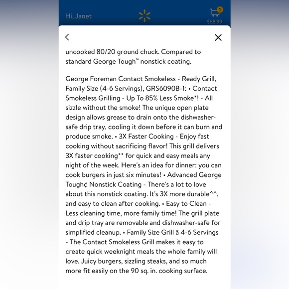 GEORGE FOREMAN GRILL - Retail $71 plus shipping - Picture 8 of 8